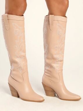 Billini- Knee High Light Pink Cowboy Boots- Size 8